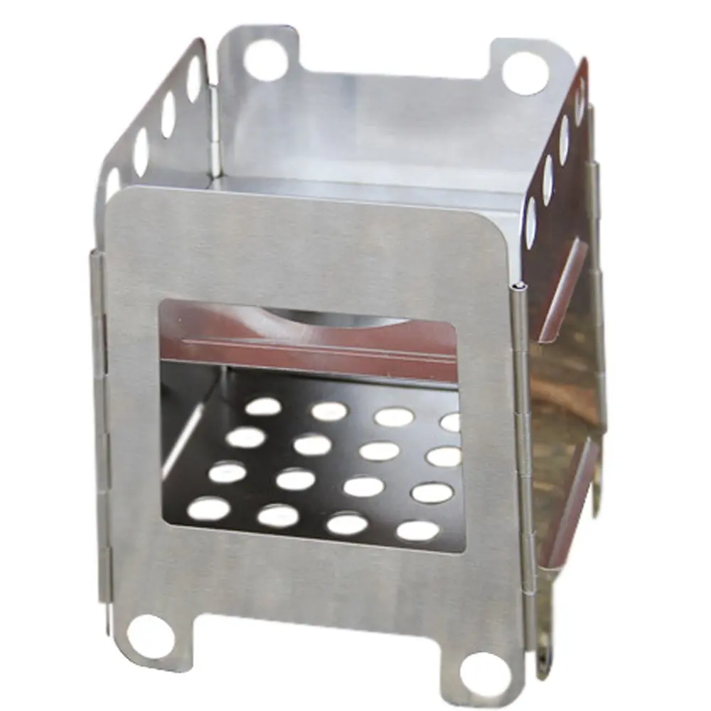 Portable Stainless Steel Lightweight Folding Wood Stove Outdoor Camping