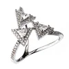 Kenturay Rings Jewelry Type and Three Triangle Shape 925 silver Main Stone Silver Ring For Women Girl