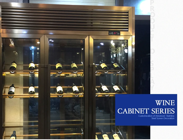 Modern Stainless Steel Gradevin Led Wine Display Bar Cabinet 304 316 Stainless Steel Wholesale Wine Rack