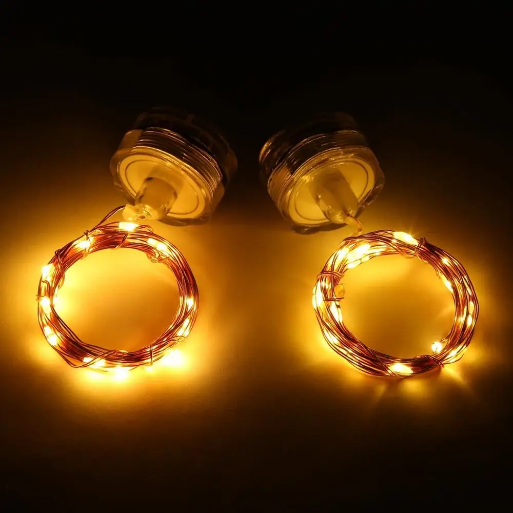 Submersible Waterproof 1M 2M 3M LED Copper Wire Candle Starry String Lights Battery Operated Tea Lights