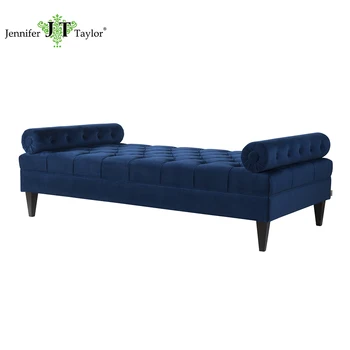 Meubelen Fluwelen Bekleding Sofa Bed Amerikaanse Stijl Marineblauw Meubelen Fluwelen Bekleding Sofa Bed Amerikaanse Stijl Marineblauw Slapen Bench Kleedkamer Getuft