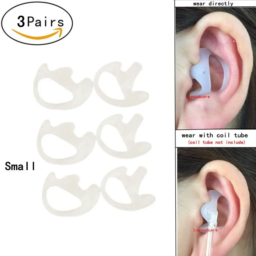 2 LEFT MEDIUM GEL OPEN EAR INSERT POLICE EARPIECE RADIO ACOUSTIC TUBE HEADSET