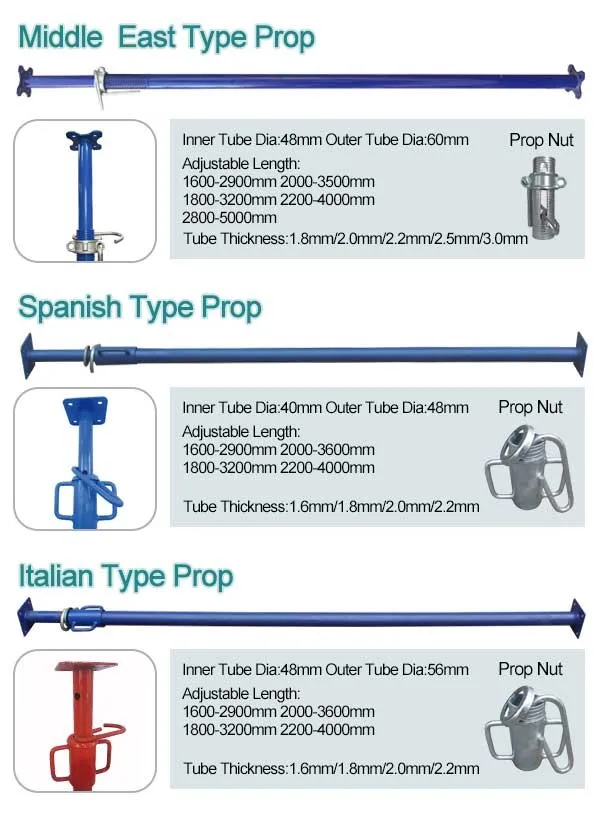 Long Life Span Steel Prop As Building Construction Tools And Equipment