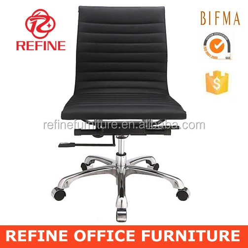 Most Popular Modern Black Pu Leather Ergonomic Swivel Armless Desk Chair Hotel For Usa Rf S076w