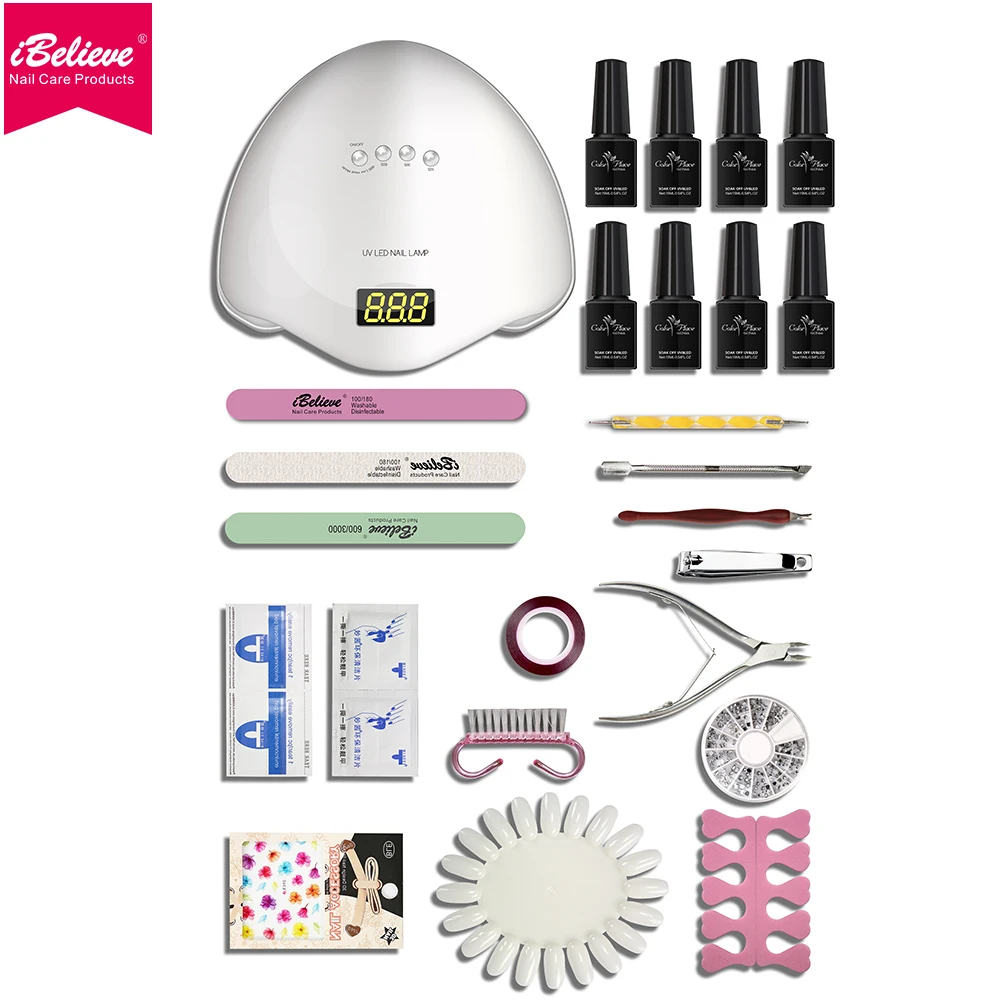 Ibelieve Uv Led Lamp Manicure Uv Gel Nail Art Diy Nail Tools Sets Kits