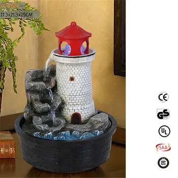 Zen Lighthouse Water Fountains Indoor Desktop Decoration Fountain