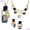 Free Shipping by DHL/FEDEX/SF Gold Plated Filled Rhinestone Crystal Acrylic Geometric Jewellery Set
