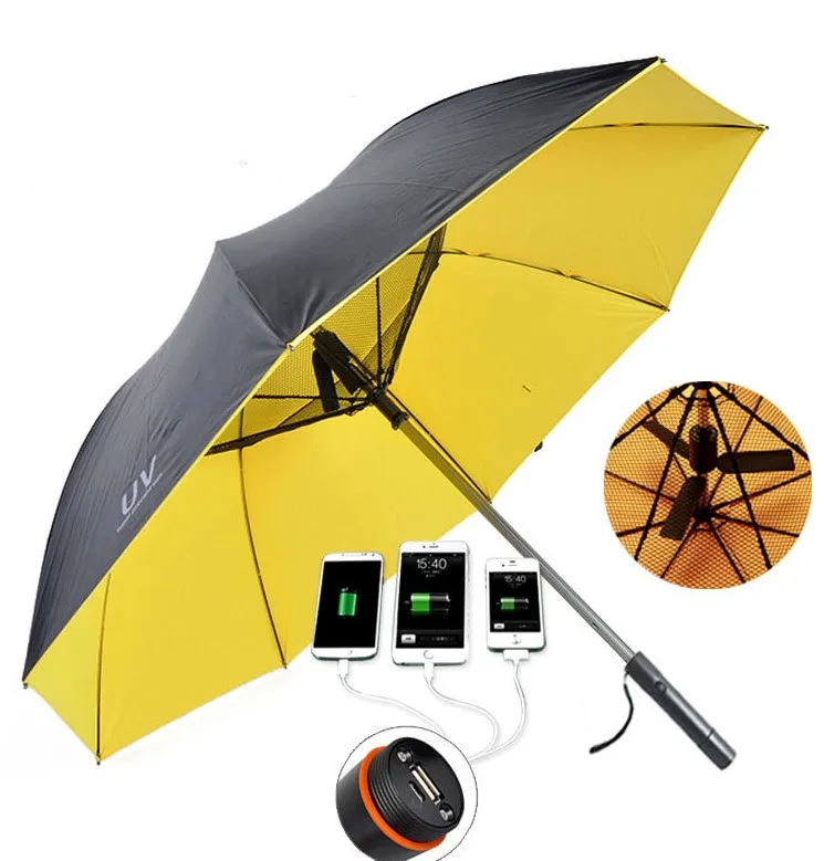 Usb umbrella with fan inside fan windproof umbrella with fan