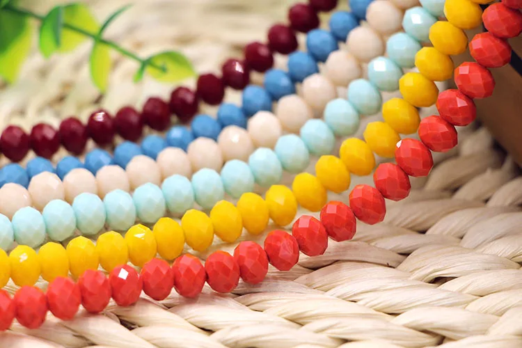 Factory Colorful Rondelle Bicone Beads 4mm Crystal ab Loose Glass Beads With Hole for DIY Jewelry