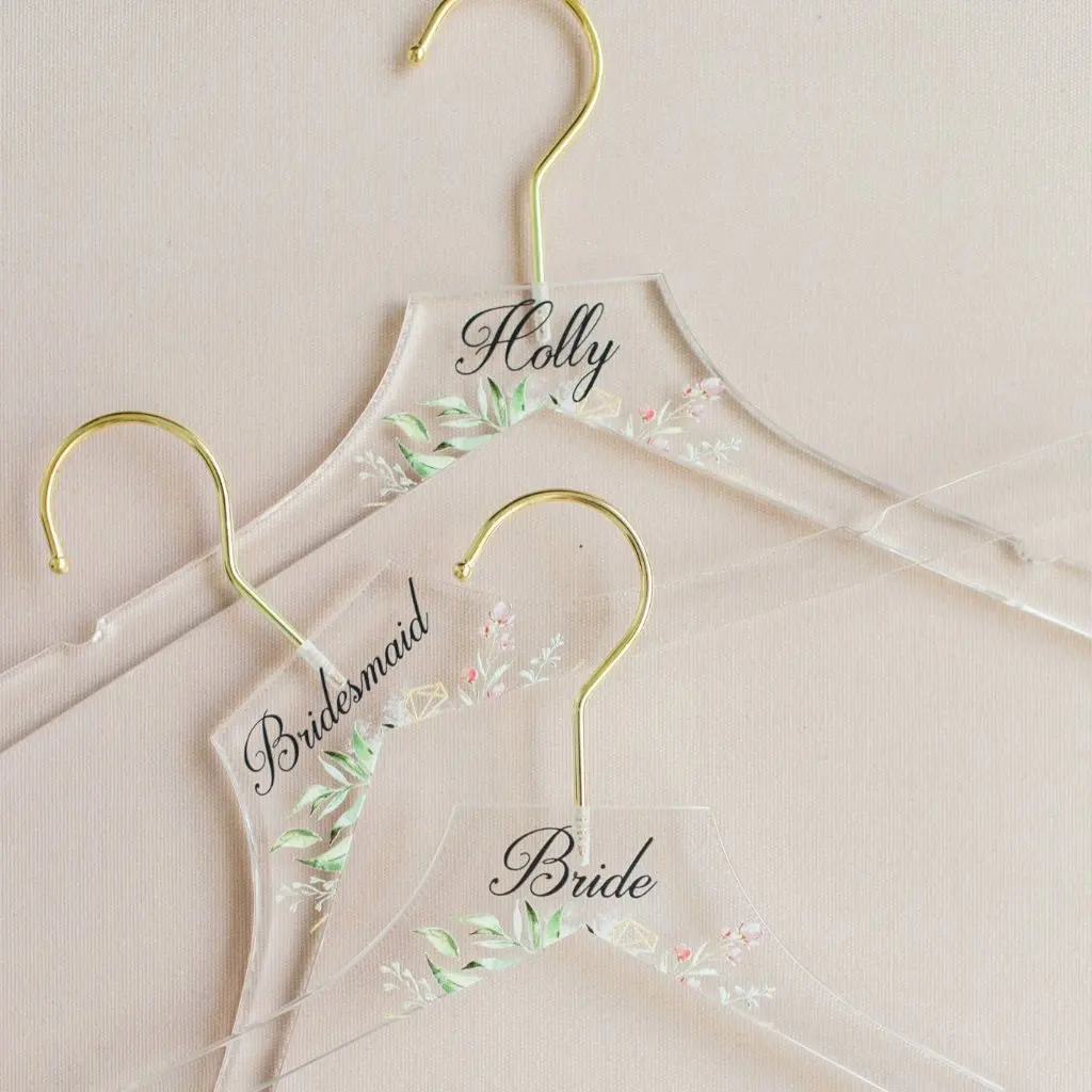 Floral Acrylic Personalized Hangers,Customized Acrylic Wedding Cloth