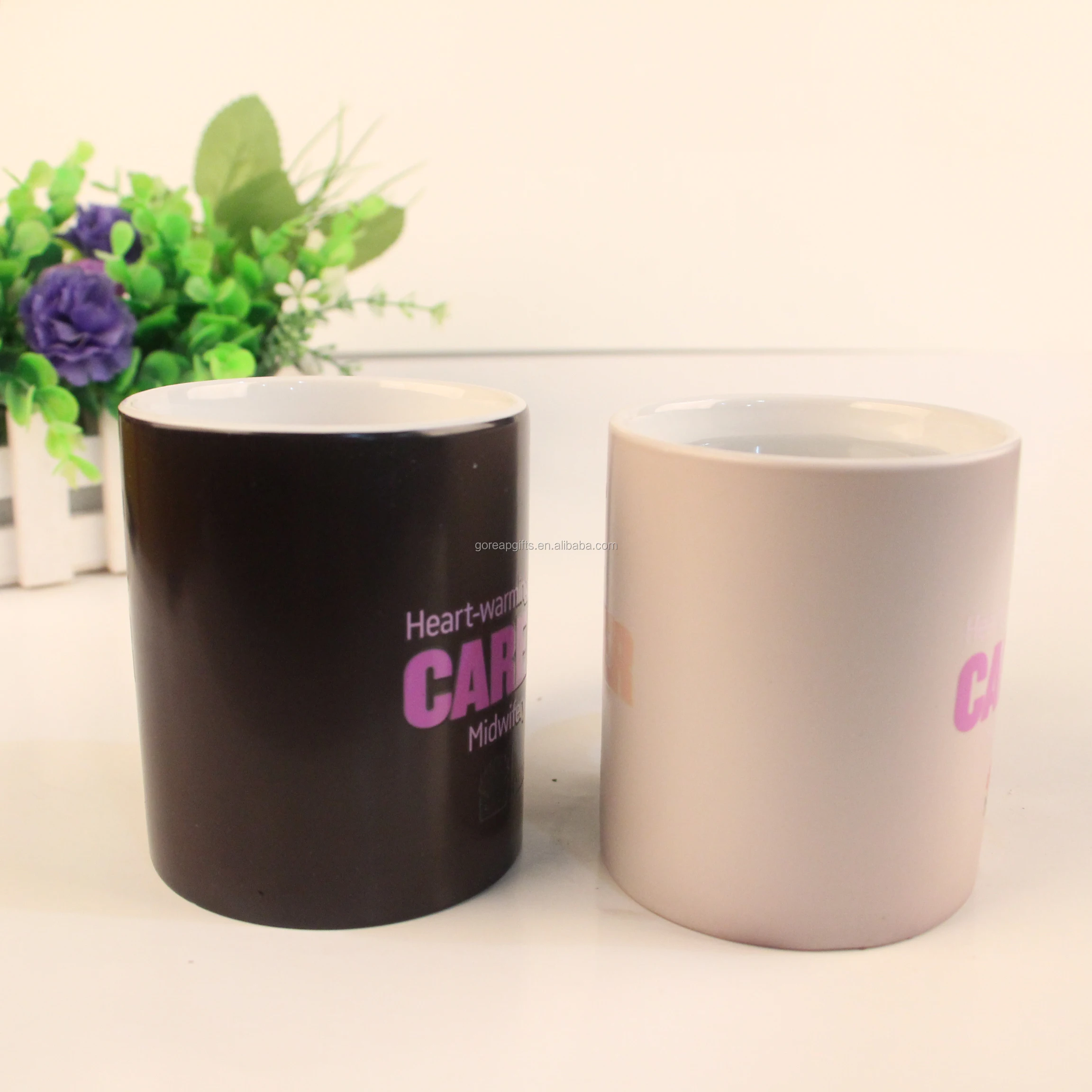 Wholesale 11oz Stoneware Colo Changing Mugs Coffee Mugs Heated Coffee