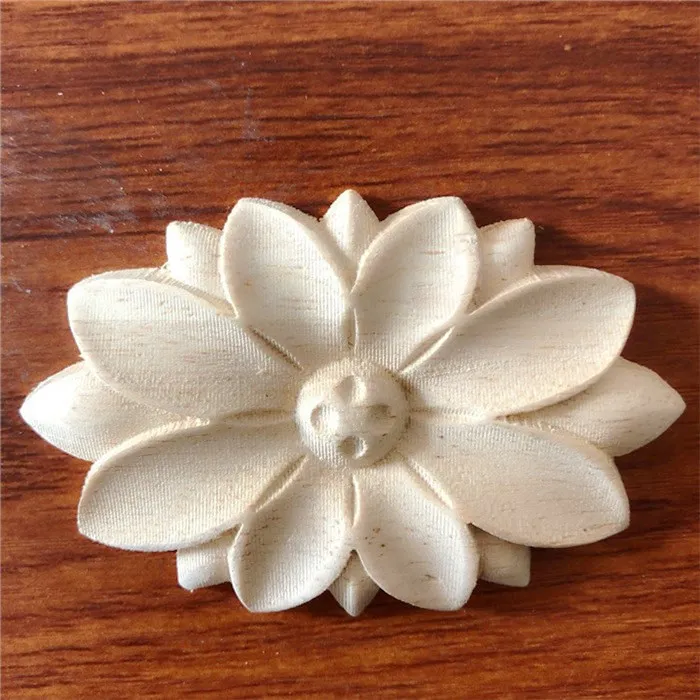 Floral Oval Wood Applique Small Crving Wood Round Appliques Buy Oval