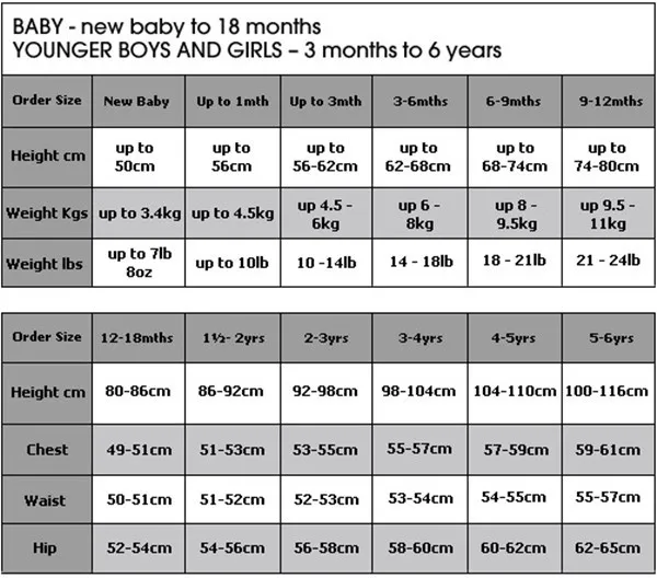 nike baby size guide