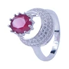unique rhodium plated jewelry woman ruby ring design