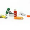 Colorful gifts twister metal swivel usb flash drive USB2.0 4GB 8GB 16GB 32GB memory stick with brand logo custom printing
