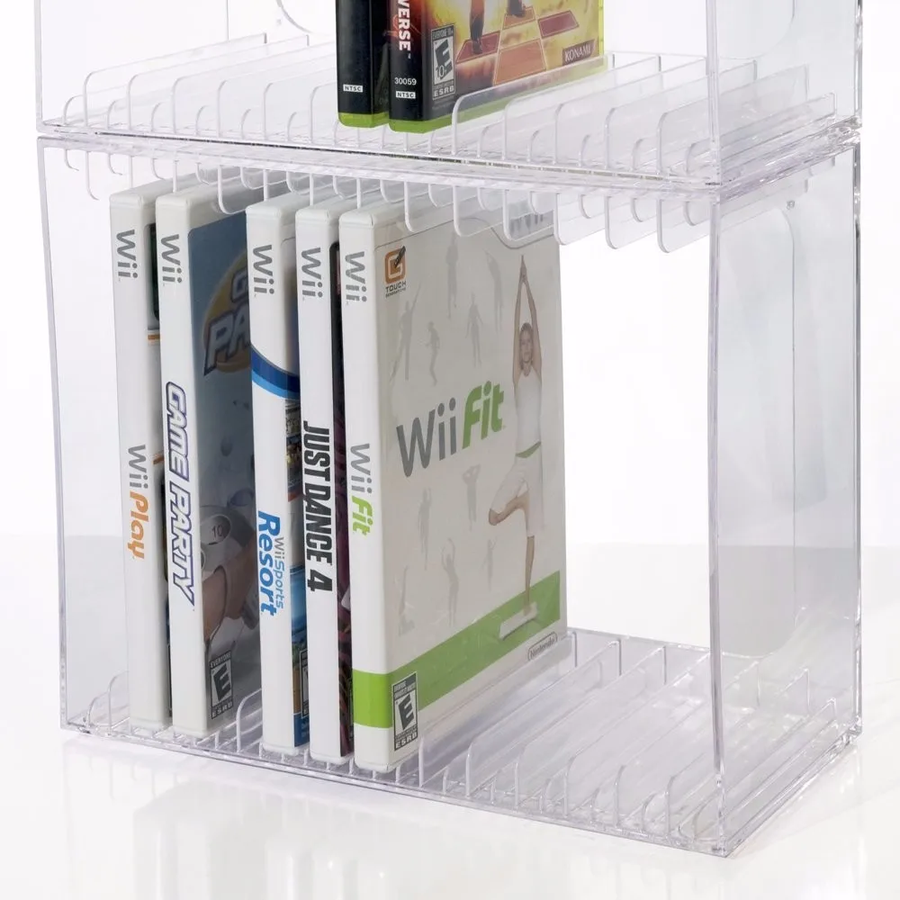 Stackable Clear Acrylic Dvd Holder Holds 14 Standard Dvd Cases Buy