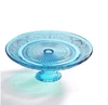 Hot sale glass footed cake plate glass serving platter with stand