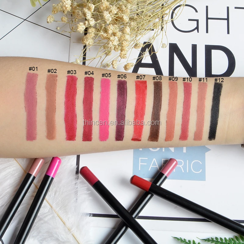 Wholesale Waterproof Cosmetics Wood Lipliner Private Label Lip Liner Pencil