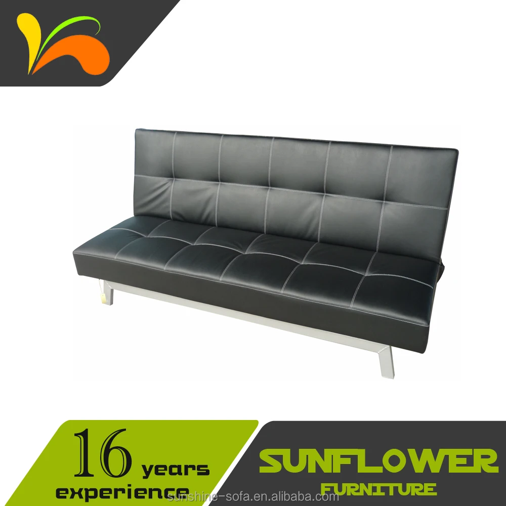 China Metal Legs Red Leather Sofa Bed Futon Sleeper Home Furniture