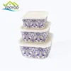 Bamboo fiber food bowl storage container with lid for home use