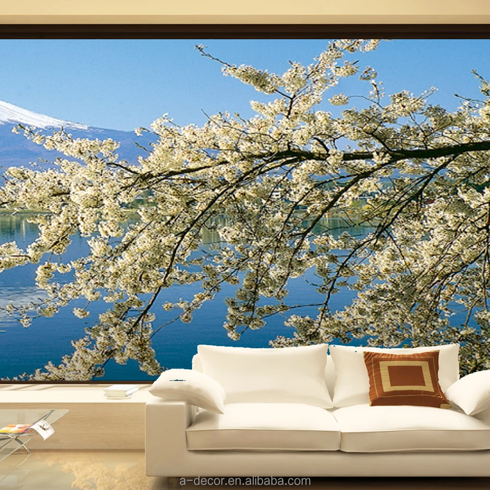 Ramah Lingkungan Background Wallpaper Bunga Sakura Dan Gunung Fuji