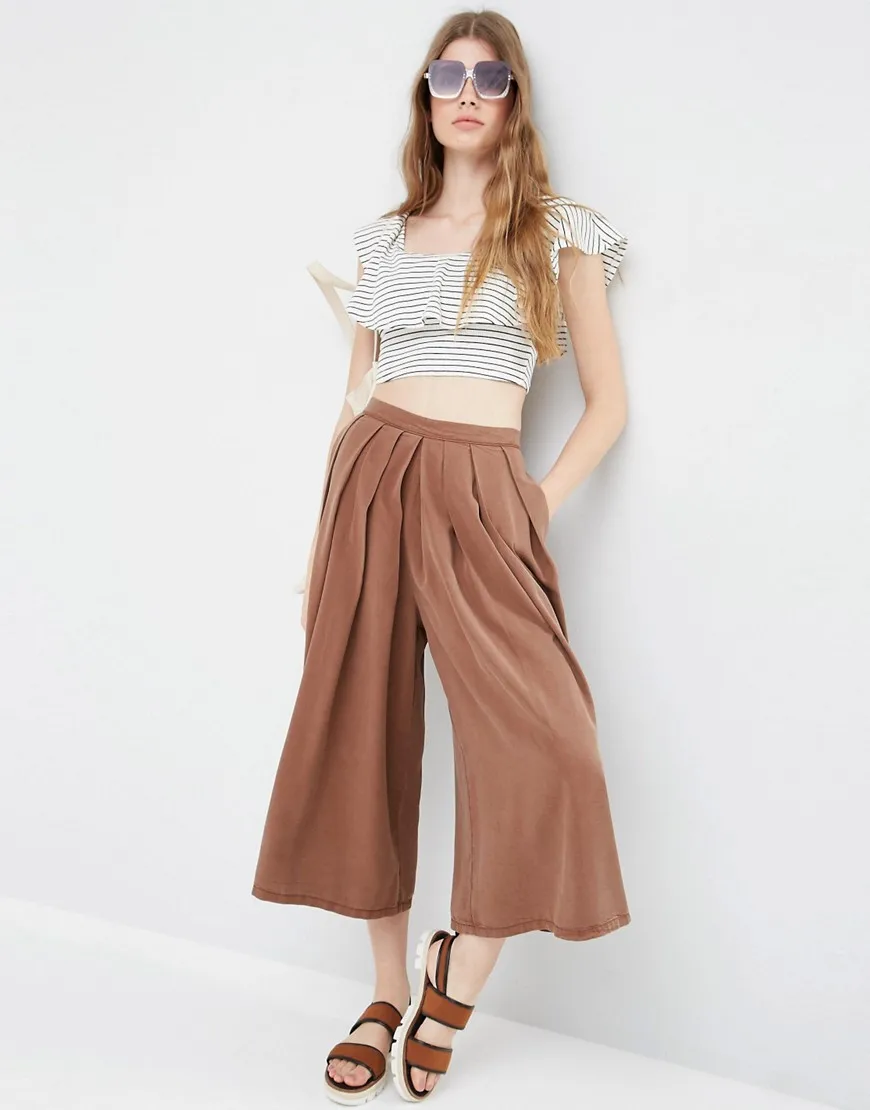 Latest Design Women Pants Pleated Drape Culottes 2016 - Buy Women ...