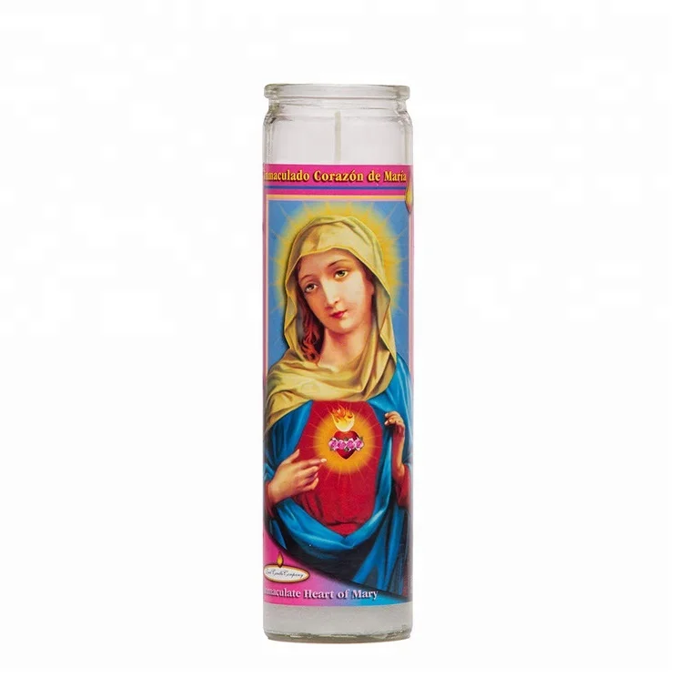 Lucky Multi Colors Plain 8 Inches Bulk Glass Prayer Blessed Candles