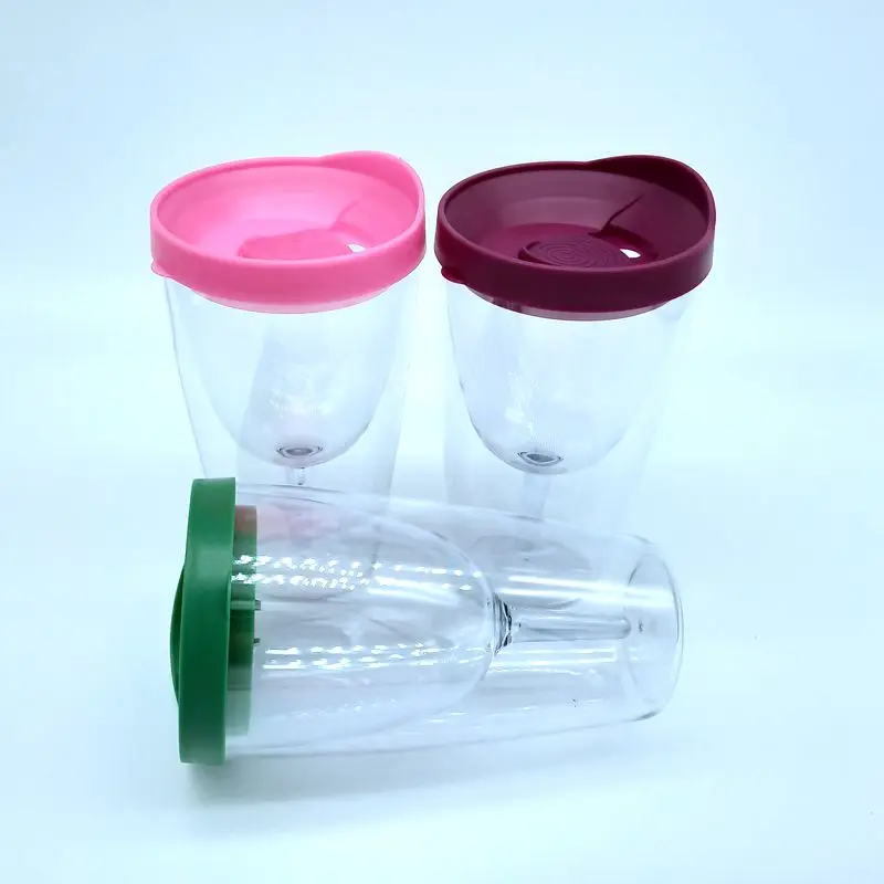 Wholesale 10oz Double Wall Private Custom Acrylic Wine Glasses With