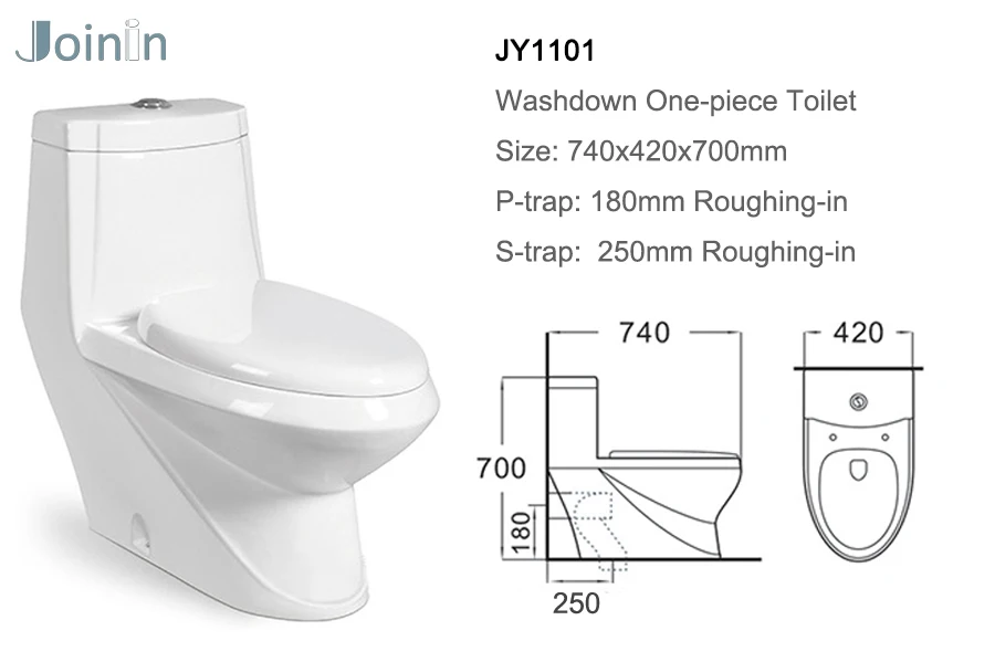 High quality Chaozhou Sanitary Ware Bathroom Ceramic washdown one Piece Wc Toilet JY1101