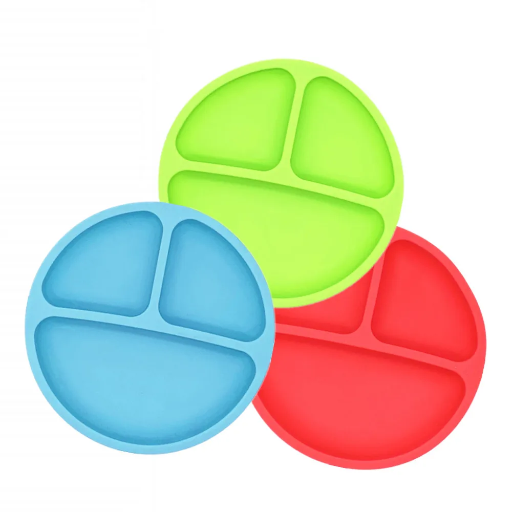 Bhd Dishwasher Safe Divided Baby Plates Unbreakable Silicone Plates For