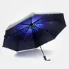 Steel & Pongee black umbrella Manual & 8 rid-frame & sun protection starry sky pattern 187654
