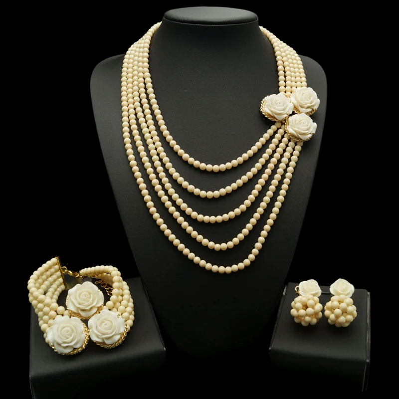Wholesale Traditional Costume African Peach Beaded Jewelry Buy