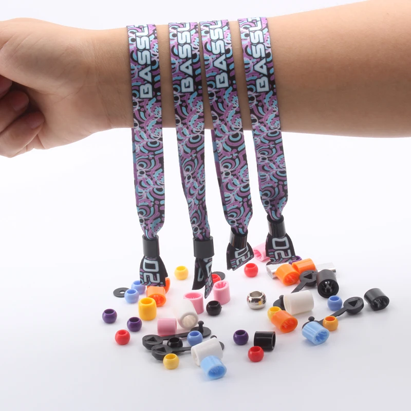 Factory Promotional Ribbon Bracelet Custom Polyester Wristband Fabric