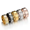 2018 Europe Classic Stainless Steel Letter Bible Rings Black Silver Rose Gold Band Jesus Cross Prayer Ring