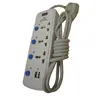 Extension Socket 3-Outlet with Dual 2.1A USB Charing Ports, 6-foot long cord, a charging station for Home Office