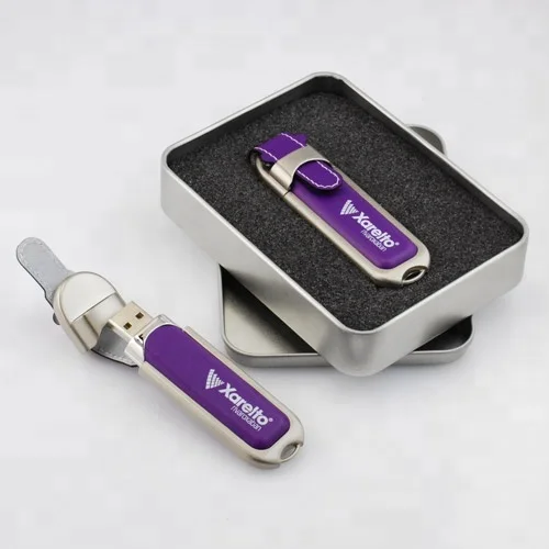 OEM New Leather USB Flash drive Leather USB Memory with Customer 's LOGO - ANKUX.COM