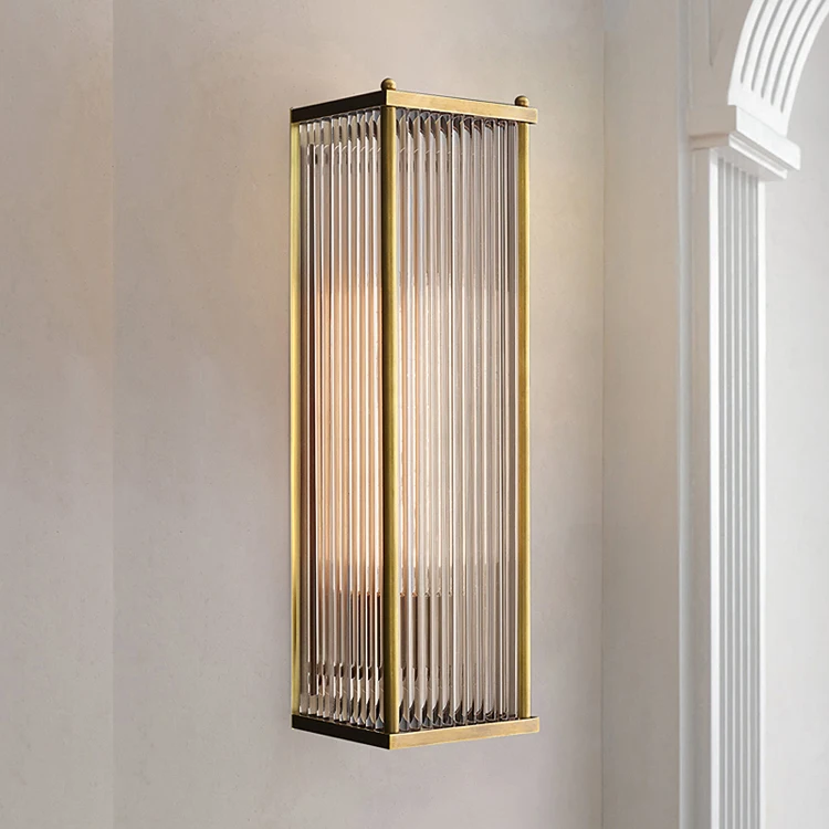 China Manufacturer Indoor Modern decorative Square Crystal wall lamp for hotel bedside