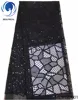 Beautifical black sequin tulle polyester fabric net lace bridal lace ML1N790
