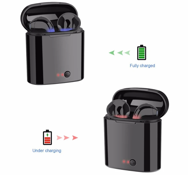 2018 new design TWS i7s TWS i8 wireless earbuds with charging case