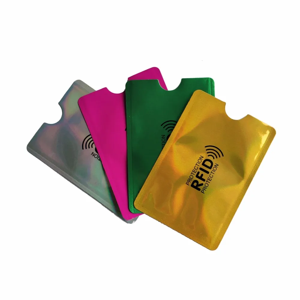 Hot Selling Anti Theft Rfid Secure Protector Blocking Id Card Sleeves Holder Aluminum Foil