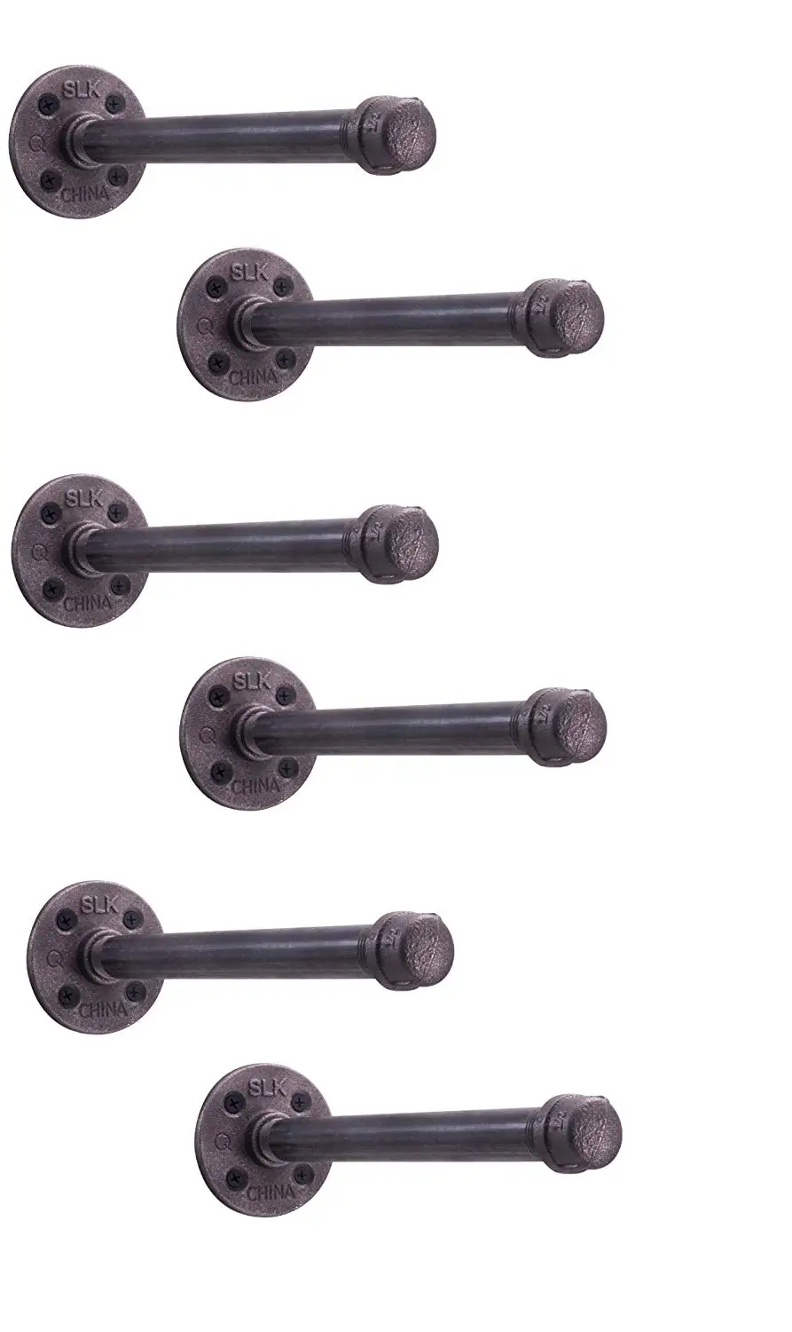 Rustic Industrial Pipe D/écor Barn Door Handle Authentic Industrial Steel Grey Iron Fittings Flanges and Pipes for Custom Vintage Hanging Doors 8 inch DIY Kit with Hardware