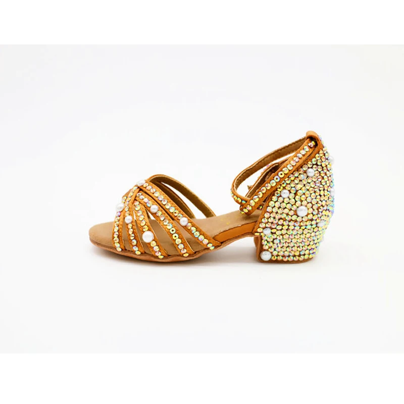 Hand-studded Latin Dance Shoes New Shiny Diamond Slip Resistant Wear High Quality Classic Latin Ballroom Shoes