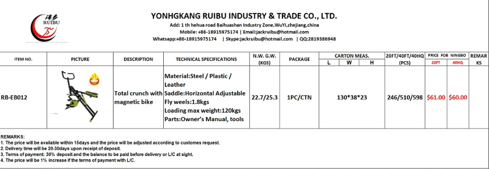 Home Use Power Rider Total Crunche/trim Rider Exercise Machine
