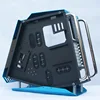 wholesale new design blue color Aluminum Computer Case transparent panel with fan power supply style gaming computer atx pc case