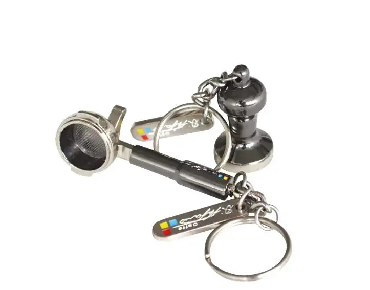 
Customized Mini Coffee Tamper shaped coffee Zinc Alloy Keychain 