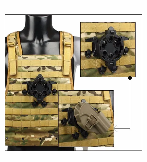 Hk70047 Mount Gun Holster At 360 Degree Angles Quick Disconnect Kit