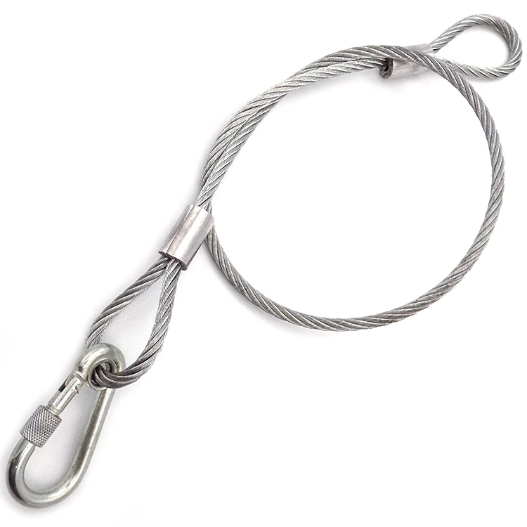 1*19 Galvanized Spring Carabiner Steel Wire With Swivel Snap Hook Buy