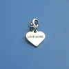 cut out heart shape silver engraved company name zipper pull for wedding souvenirs