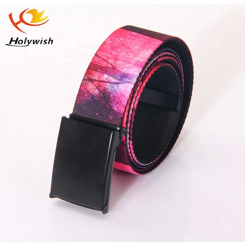Customised Polyester Sublimation Printing Men Or Woman Belt With Press