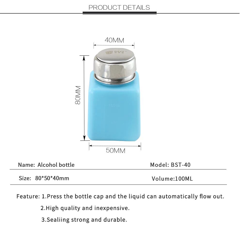 ESD plastic Alcohol Dispenser bottle 200ML/100ML optional